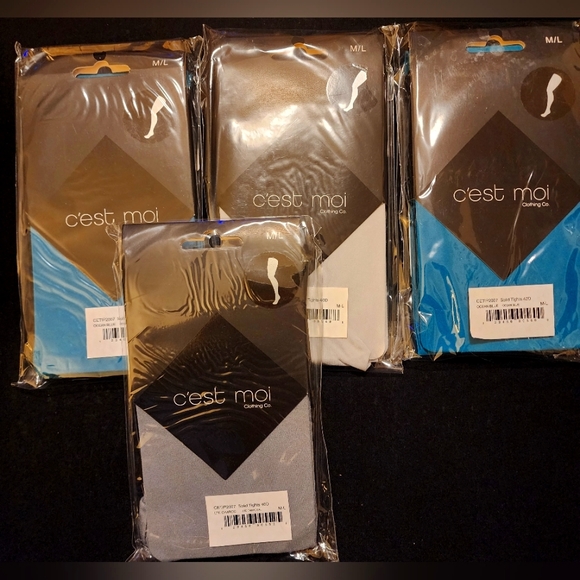 New C'est Moi Solid Tights Differen Colour Size M-L (pack of 4). - Picture 1 of 5